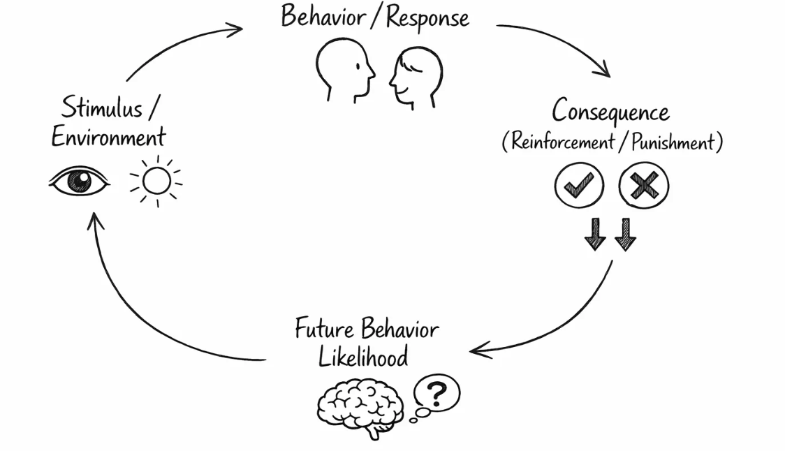 행동-결과-미래 행동 확률 흐름