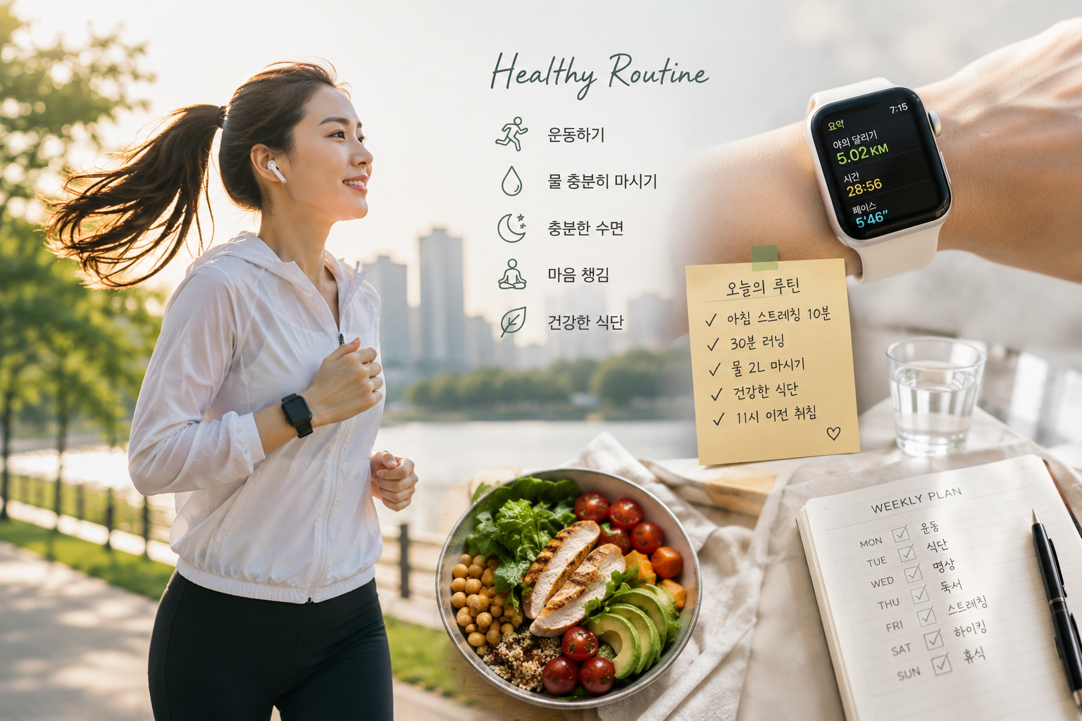 러닝과 건강 루틴 이미지